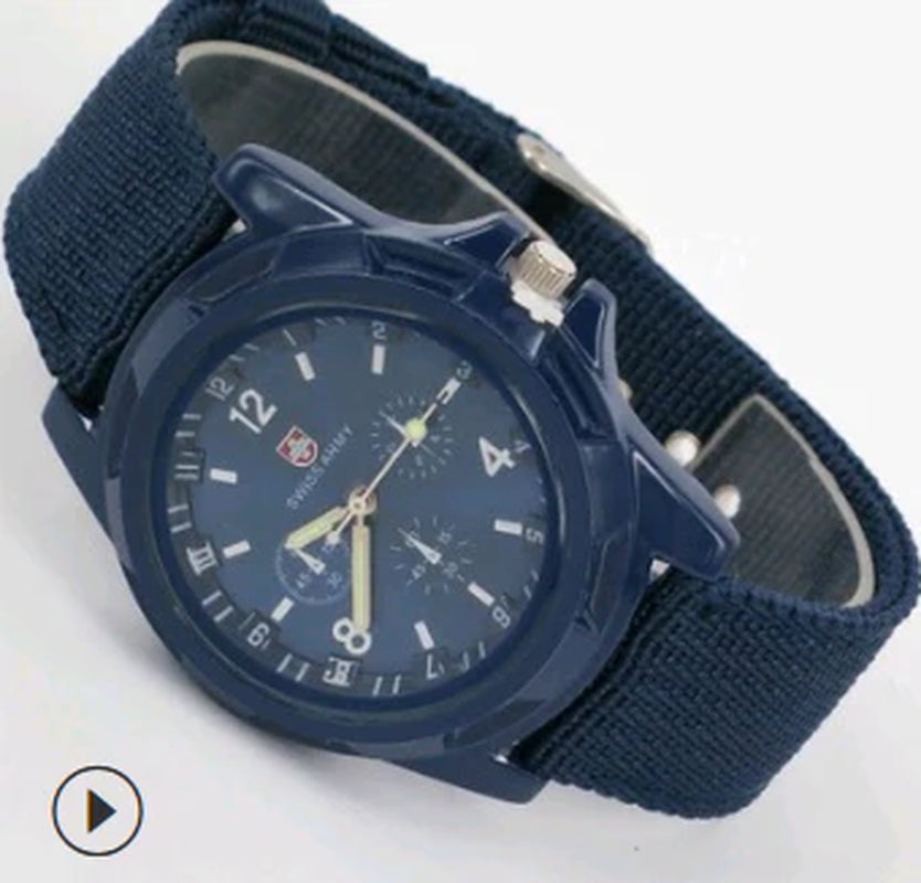 Army Style Woven Strap Tactical Timepiece Navy Air Force Quartz Military Watch