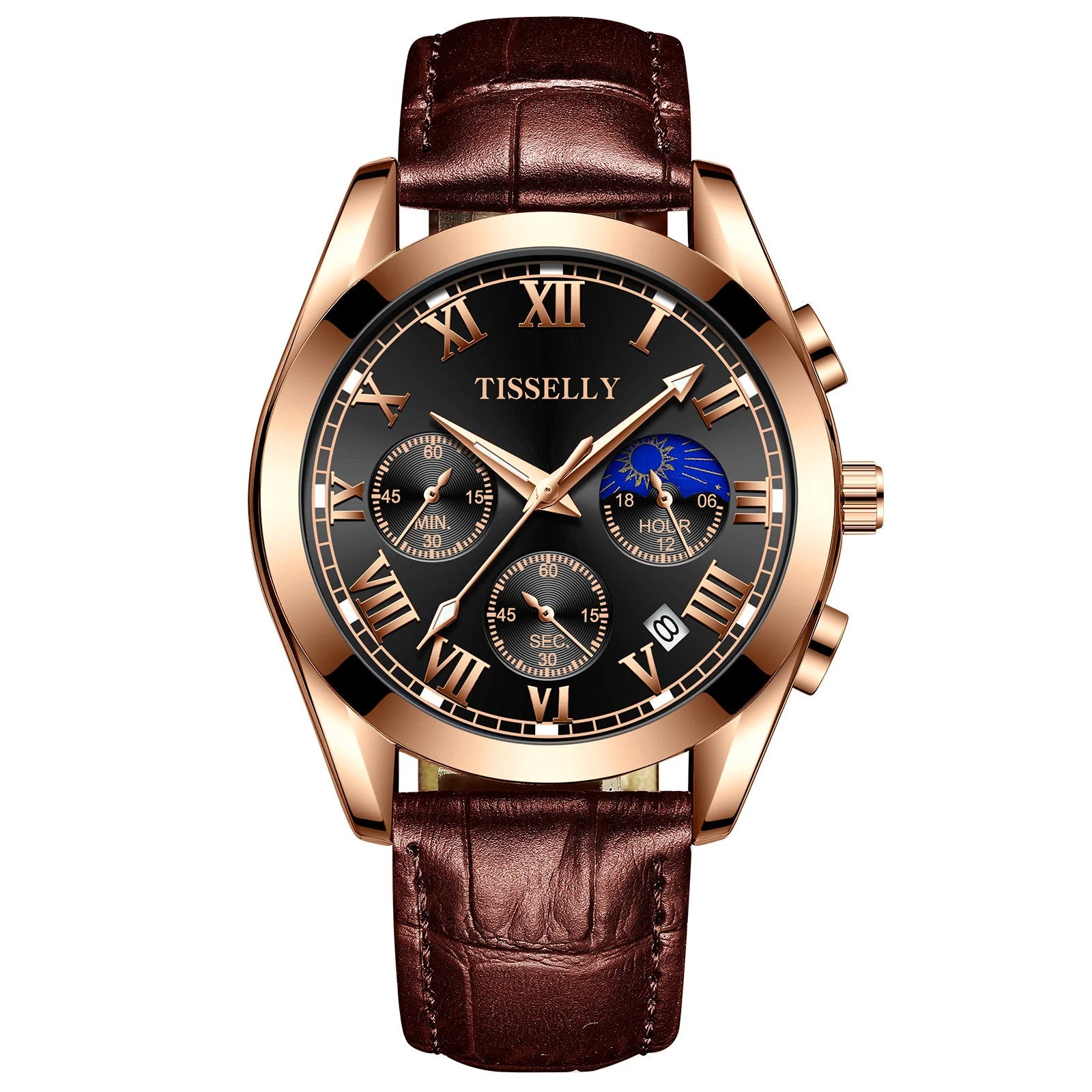 Men'S Durable Quartz Glow Watch Water Resistant