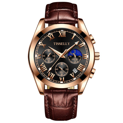 Men'S Durable Quartz Glow Watch Water Resistant