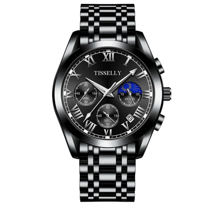 Men'S Durable Quartz Glow Watch Water Resistant