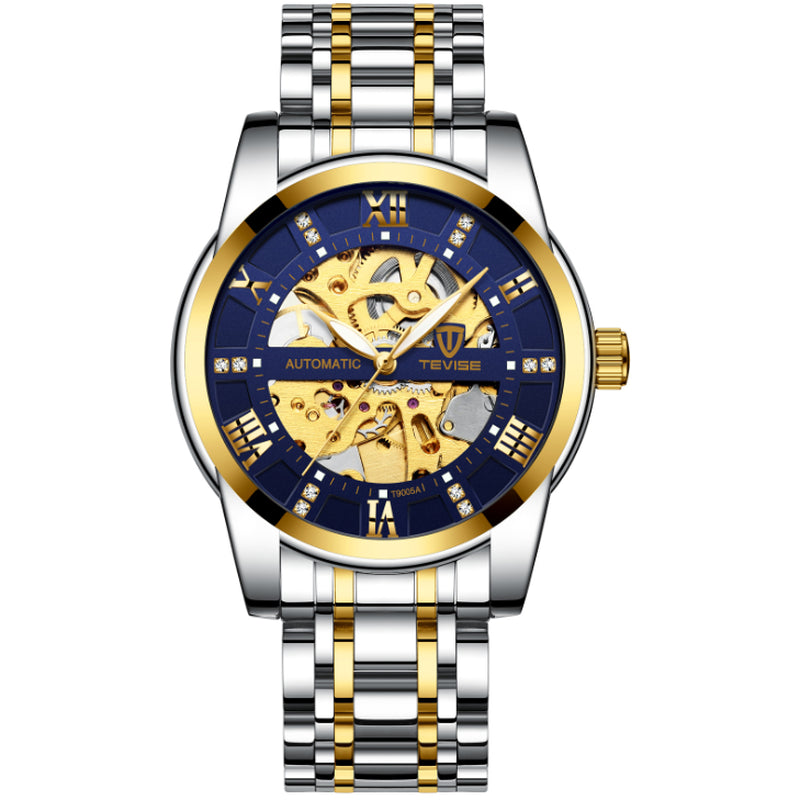 Stylish Men's Automatic Mechanical Hollow Watch - Waterproof Fashion Timepiece