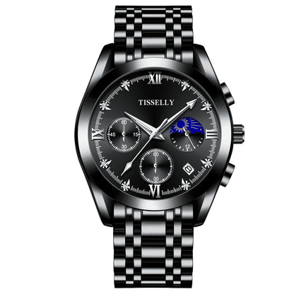 Men'S Durable Quartz Glow Watch Water Resistant