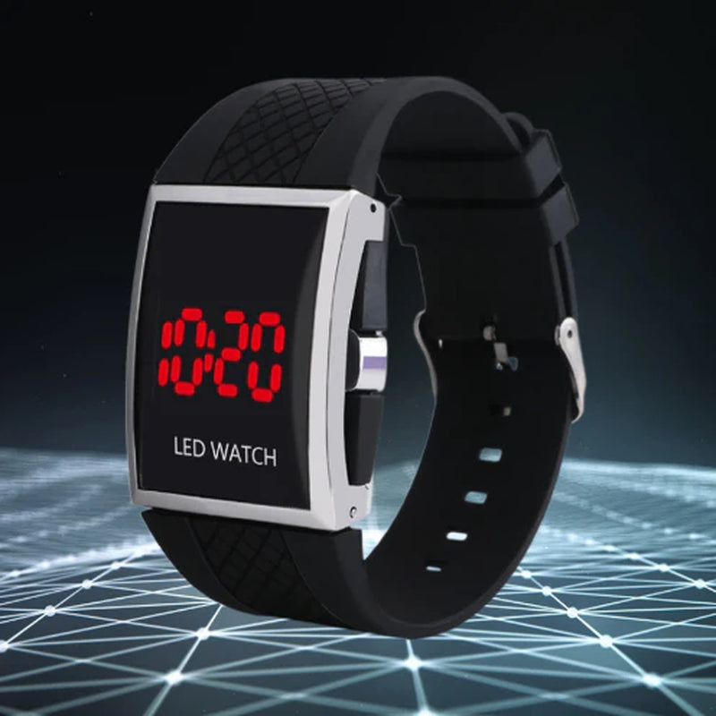 Stylish Unisex Digital LED Sports Watch with Date Display in Black or White