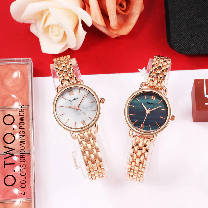 Women Watches New NAIDU Rose Gold Silver Ladies Bracelet Watch Womens Quartz Dress Wristwatch Feminino Reloj Mujer Kol Saati
