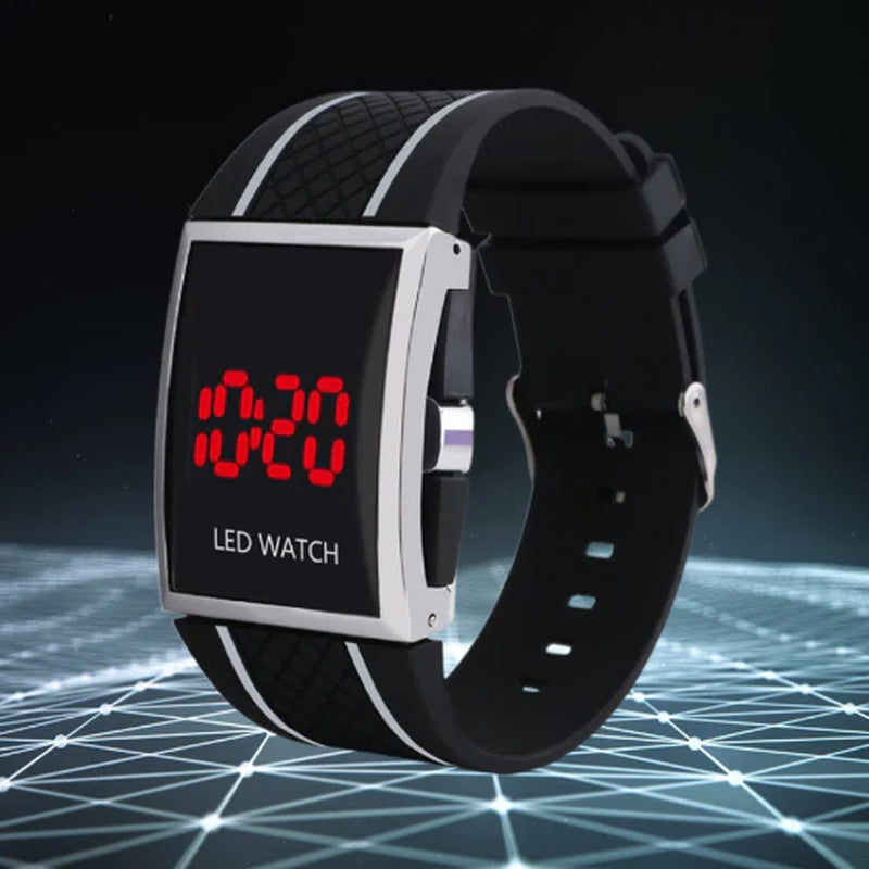 Stylish Unisex Digital LED Sports Watch with Date Display in Black or White