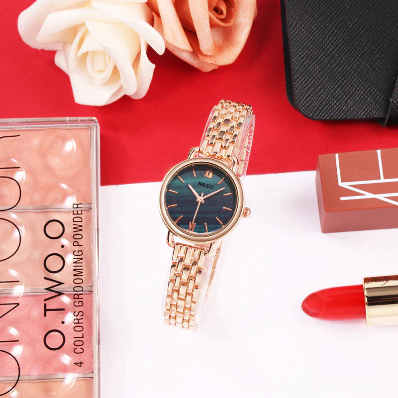 Women Watches New NAIDU Rose Gold Silver Ladies Bracelet Watch Womens Quartz Dress Wristwatch Feminino Reloj Mujer Kol Saati
