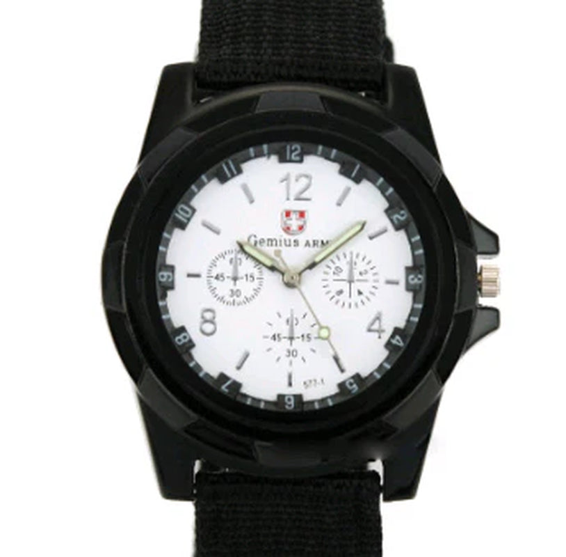 Army Style Woven Strap Tactical Timepiece Navy Air Force Quartz Military Watch
