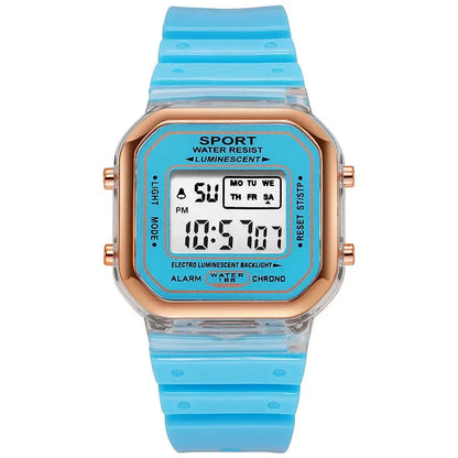 Fashion Brand Student Transparent Electronic Watch Candy Multicolor LED Ladies Sports Waterproof Wirstwatch Clock Gift Relógio
