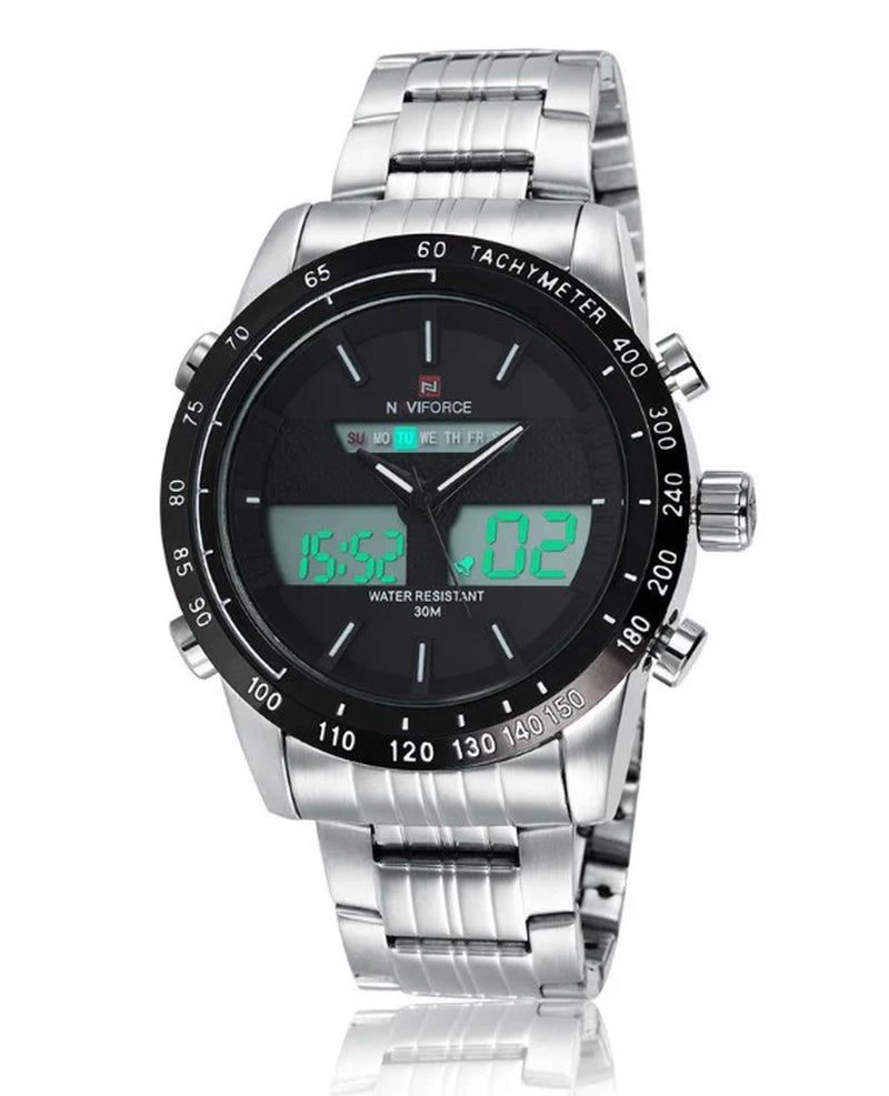 Durable Digital Timepiece, Active Men'S Wristwatch, Metal Strap Men'S Watch