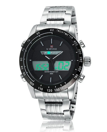 Durable Digital Timepiece, Active Men'S Wristwatch, Metal Strap Men'S Watch