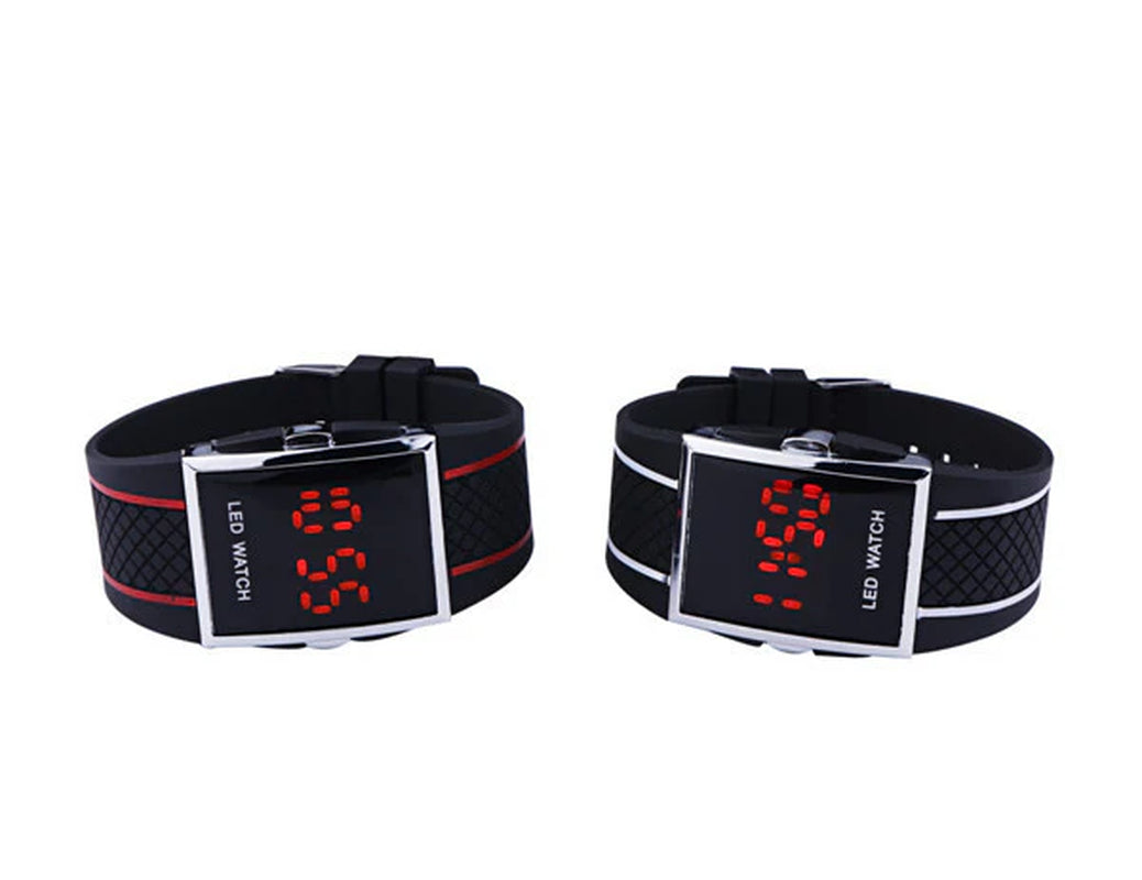 Stylish Unisex Digital LED Sports Watch with Date Display in Black or White