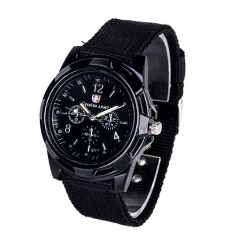 Army Style Woven Strap Tactical Timepiece Navy Air Force Quartz Military Watch