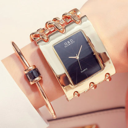 Elegant Designer Metal Band Classic Ladies Timepiece Fashionable Women'S Watch Stylish Bracelet Watch