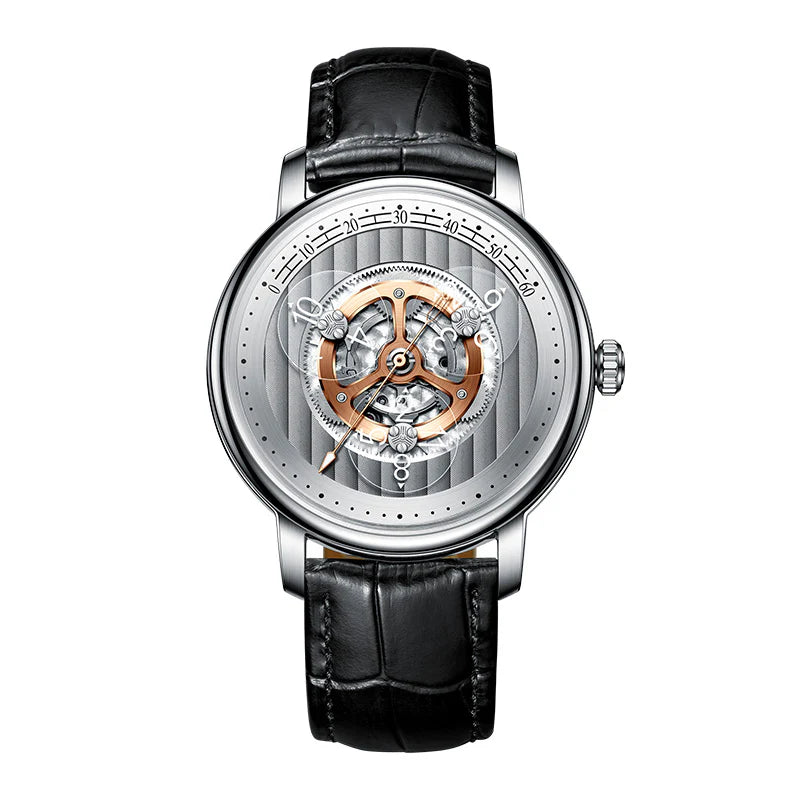 Compact Timepiece Men'S Self-Winding Skeleton Mechanical Watch