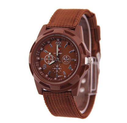 Army Style Woven Strap Tactical Timepiece Navy Air Force Quartz Military Watch