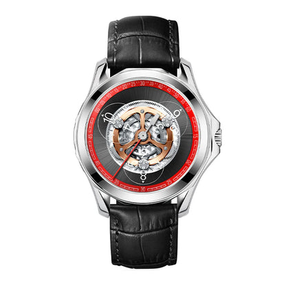 Compact Timepiece Men'S Self-Winding Skeleton Mechanical Watch
