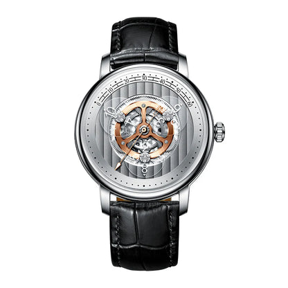 Compact Timepiece Men'S Self-Winding Skeleton Mechanical Watch