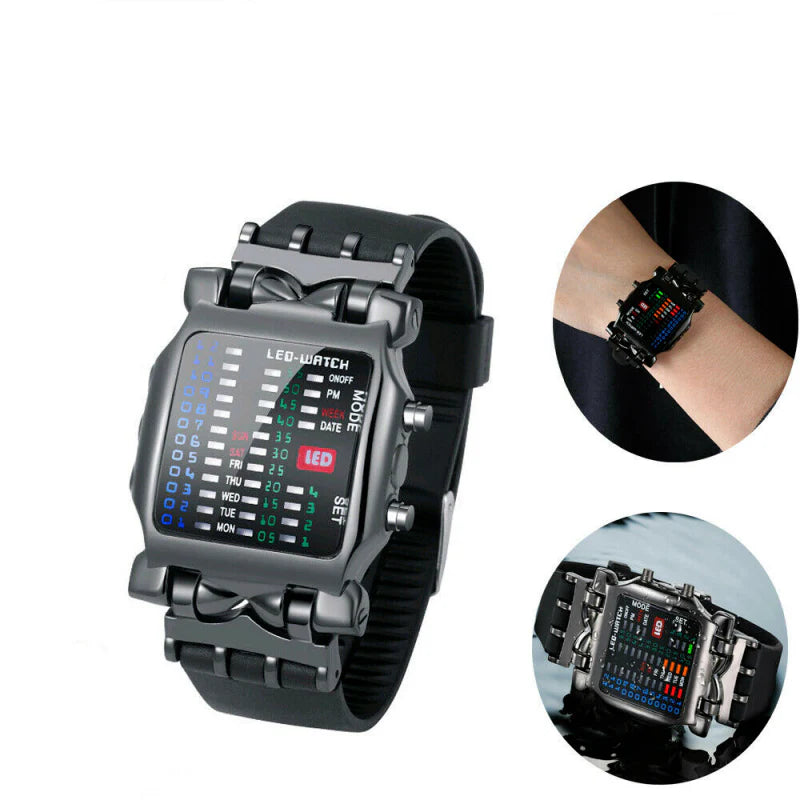 Luxury Men'S Watch LED Sports Date Digital Bracelet Waterproof Quartz Wristwatch
