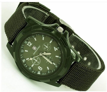 Army Style Woven Strap Tactical Timepiece Navy Air Force Quartz Military Watch