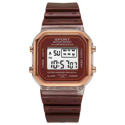 Fashion Brand Student Transparent Electronic Watch Candy Multicolor LED Ladies Sports Waterproof Wirstwatch Clock Gift Relógio