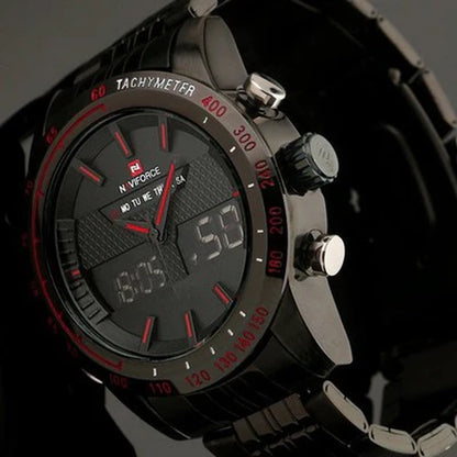Durable Digital Timepiece, Active Men'S Wristwatch, Metal Strap Men'S Watch