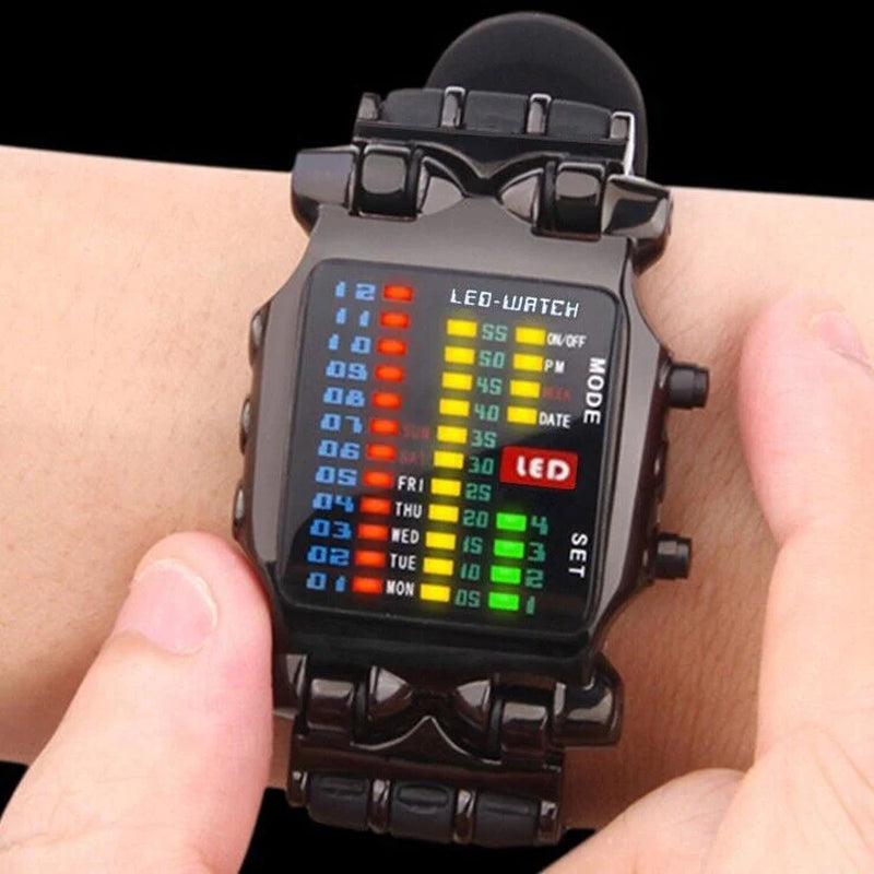 Luxury Men'S Watch LED Sports Date Digital Bracelet Waterproof Quartz Wristwatch