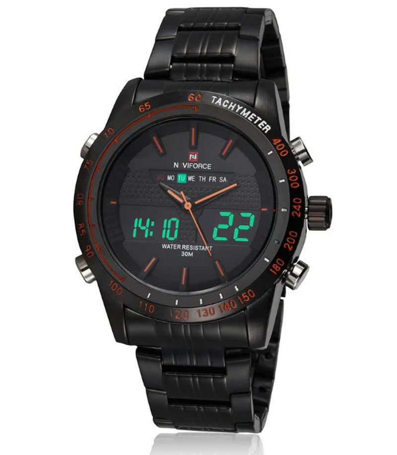 Durable Digital Timepiece, Active Men'S Wristwatch, Metal Strap Men'S Watch