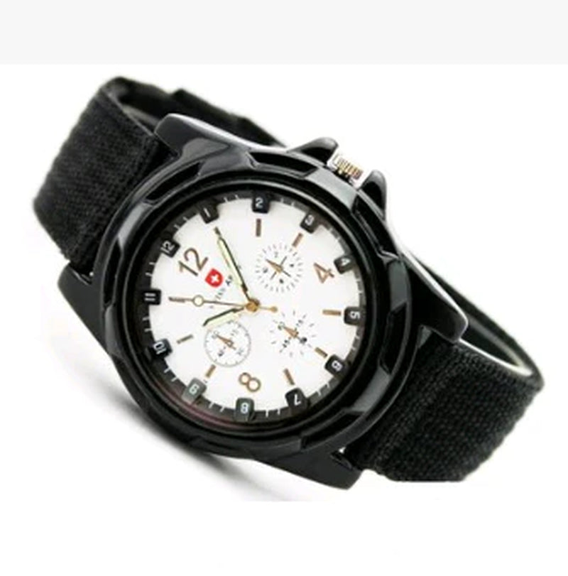 Army Style Woven Strap Tactical Timepiece Navy Air Force Quartz Military Watch