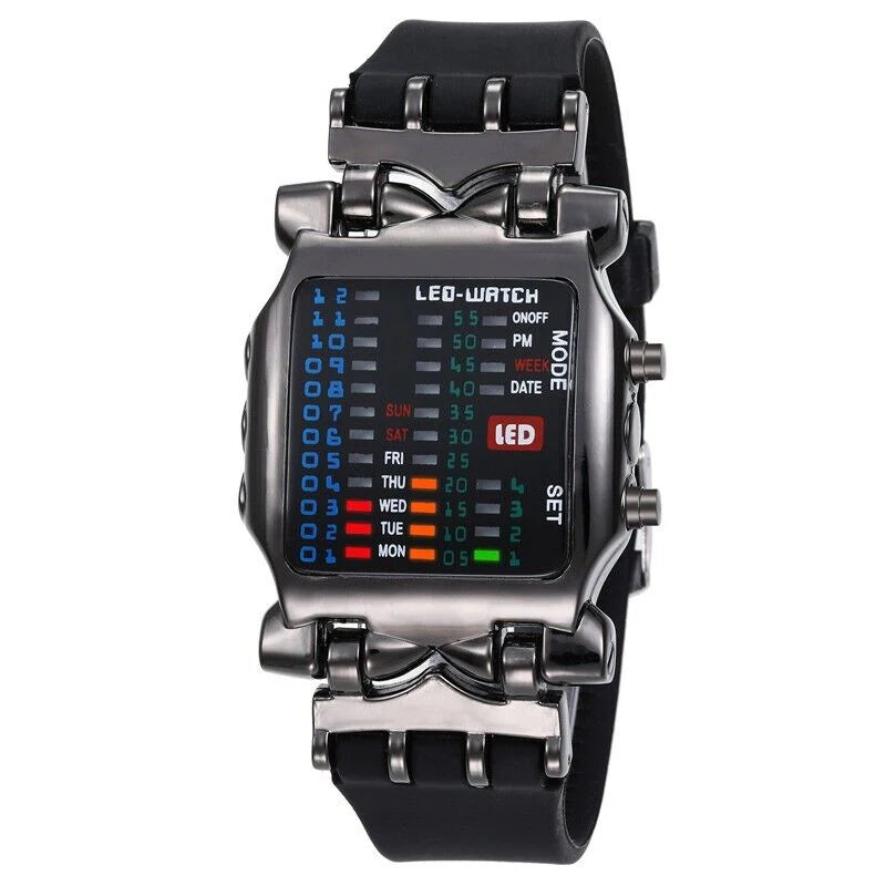Luxury Men'S Watch LED Sports Date Digital Bracelet Waterproof Quartz Wristwatch