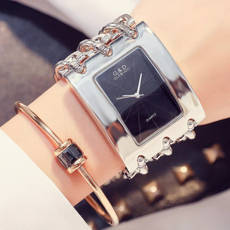 Elegant Designer Metal Band Classic Ladies Timepiece Fashionable Women'S Watch Stylish Bracelet Watch
