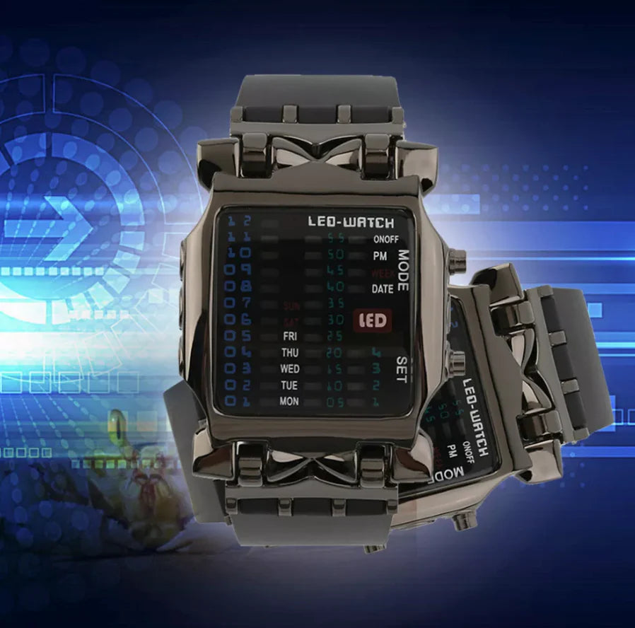 Luxury Men'S Watch LED Sports Date Digital Bracelet Waterproof Quartz Wristwatch