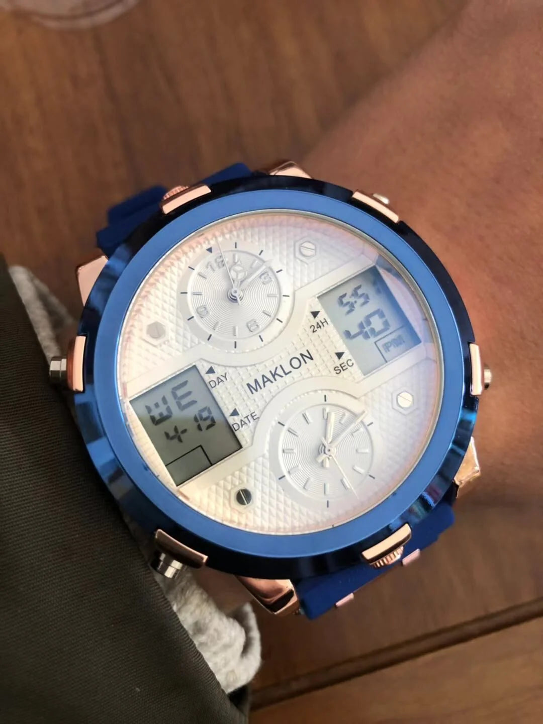 Commanding Tactical Chronograph Dual Engine Dual Dial Illuminated Field Watch Multi-Purpose Timepiece Water-Resistant MAKLON