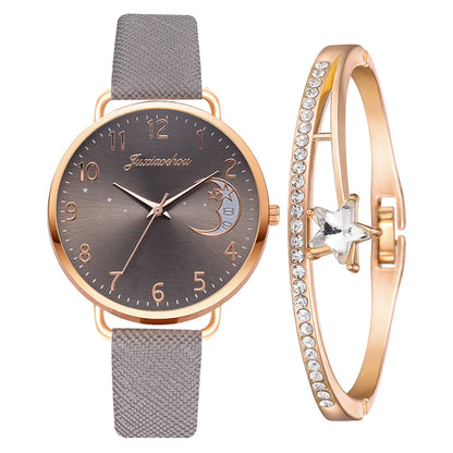 Elegant Star Design Crystal Timepiece for Ladies with Band Face Women'S Watch Femme Horloge Damen Uhr Reloj Damas Fast Delivery