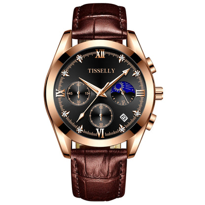 Men'S Durable Quartz Glow Watch Water Resistant