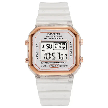 Fashion Brand Student Transparent Electronic Watch Candy Multicolor LED Ladies Sports Waterproof Wirstwatch Clock Gift Relógio