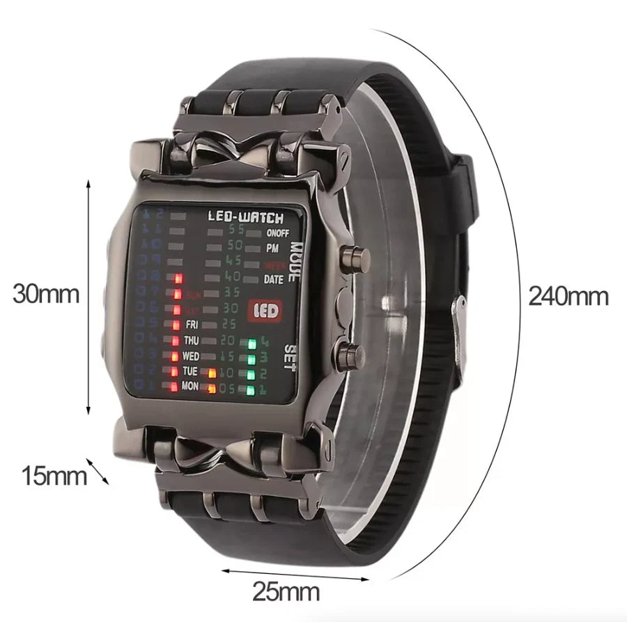 Luxury Men'S Watch LED Sports Date Digital Bracelet Waterproof Quartz Wristwatch