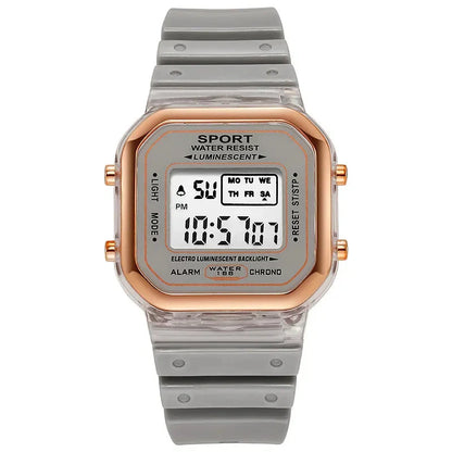 Fashion Brand Student Transparent Electronic Watch Candy Multicolor LED Ladies Sports Waterproof Wirstwatch Clock Gift Relógio