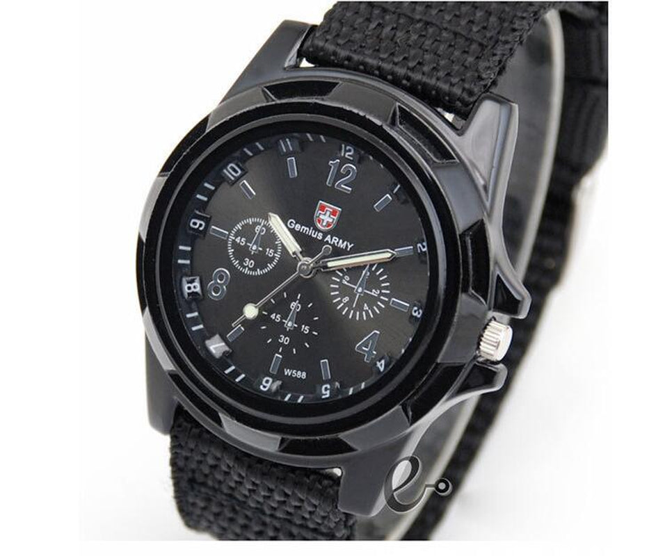 Army Style Woven Strap Tactical Timepiece Navy Air Force Quartz Military Watch