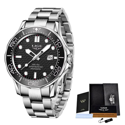 2021 Mens Watches Silicone Strap Waterproof Watch for Men LIGE Top Brand Luxury Sports Men Quartz Wristwatch Relogio Masculino