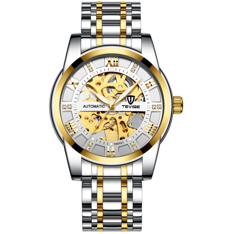 Stylish Men's Automatic Mechanical Hollow Watch - Waterproof Fashion Timepiece