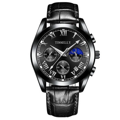 Men'S Durable Quartz Glow Watch Water Resistant