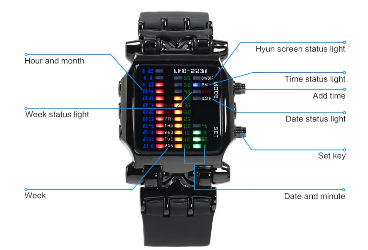 Luxury Men'S Watch LED Sports Date Digital Bracelet Waterproof Quartz Wristwatch