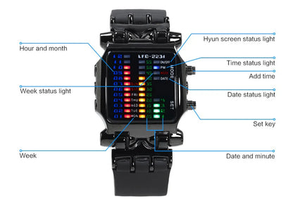 Luxury Men'S Watch LED Sports Date Digital Bracelet Waterproof Quartz Wristwatch
