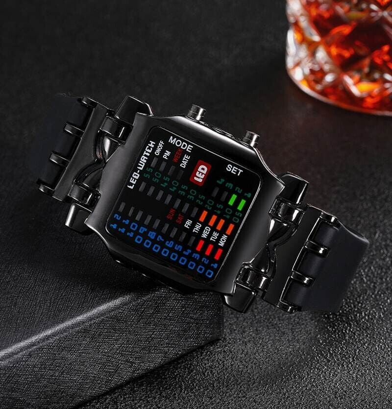 Luxury Men'S Watch LED Sports Date Digital Bracelet Waterproof Quartz Wristwatch