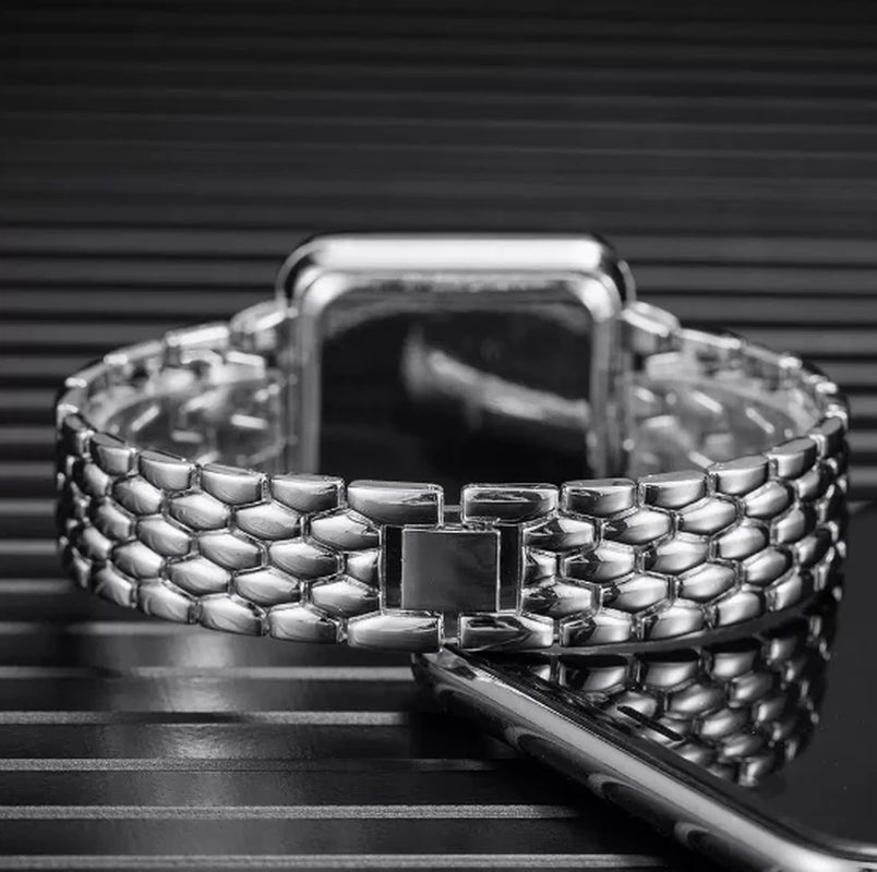 Mature & Senior Premium Digital Watch Large Display Waterproof Metal Strap Electronic