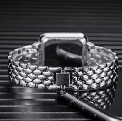 Mature & Senior Premium Digital Watch Large Display Waterproof Metal Strap Electronic